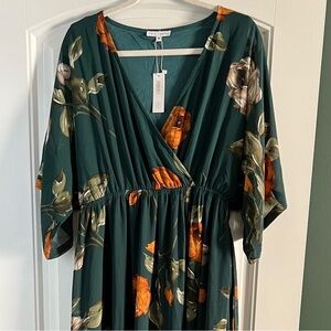NWT Baltic Born Kimono Maxi Dress in Deep Topaz Floral